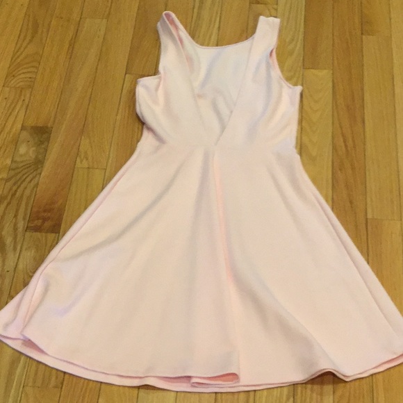 Forever 21 pastel colored  pink fit and flare mini dress with V back. - Picture 3 of 4